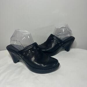 Born Clogs Black Studded Boho Hippie Grunge Black Leather Casual Gothic Punk 8